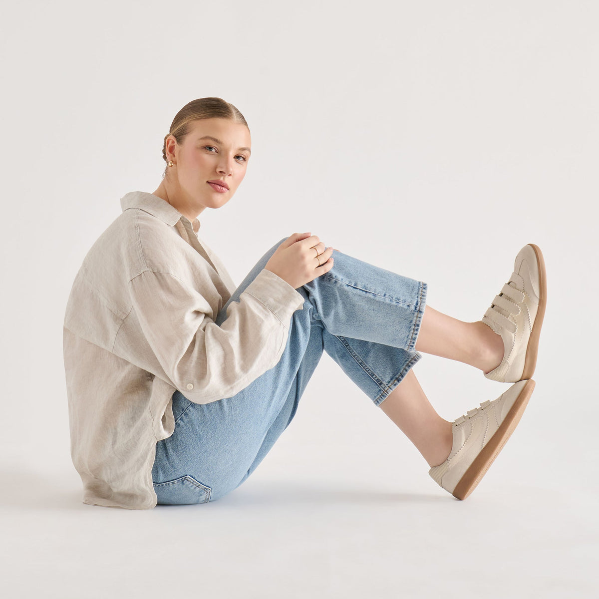 Merit Velcro Ivory Leather Sneakers | Dolce Vita