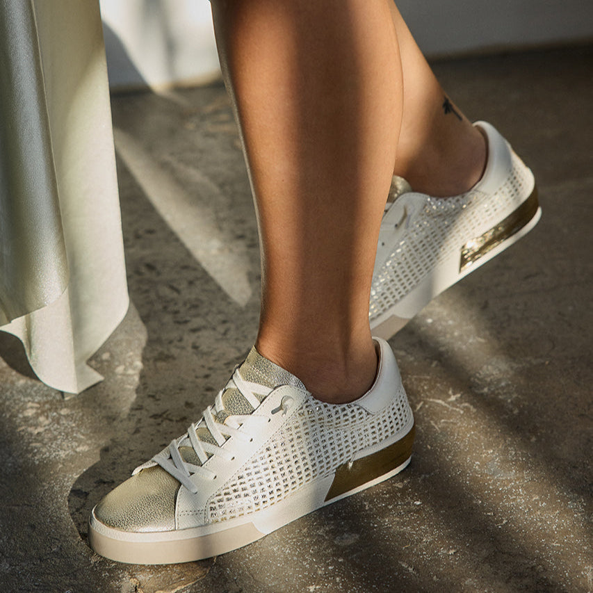 ZINA SNEAKERS BONE GOLD WOVEN
 – Dolce Vita | Dolce Vita