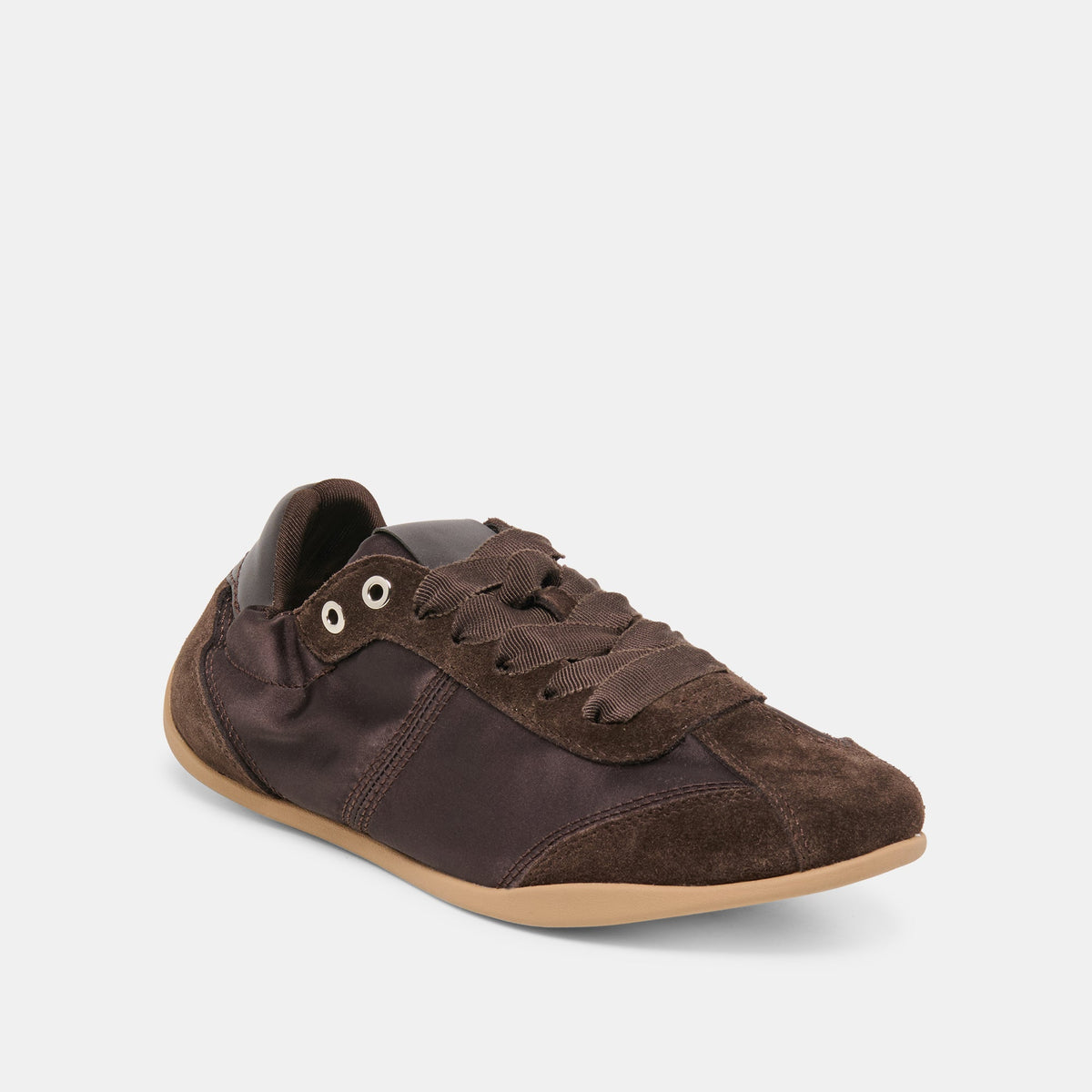 Dakoda Dk Brown Satin Sneakers | Dolce Vita