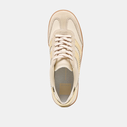 Merit White Gold Leather Sneakers | Dolce Vita