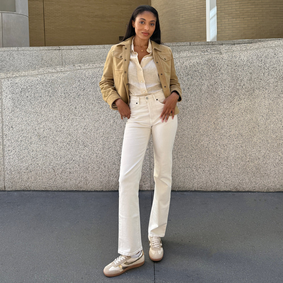 Merit White Gold Leather Sneakers | Dolce Vita