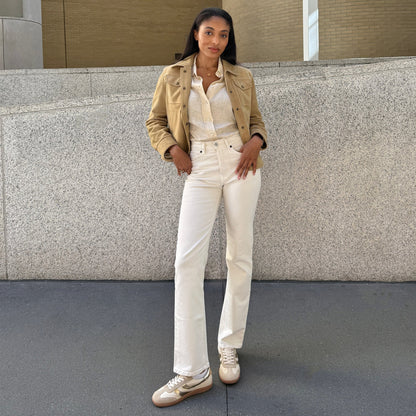 Merit White Gold Leather Sneakers | Dolce Vita