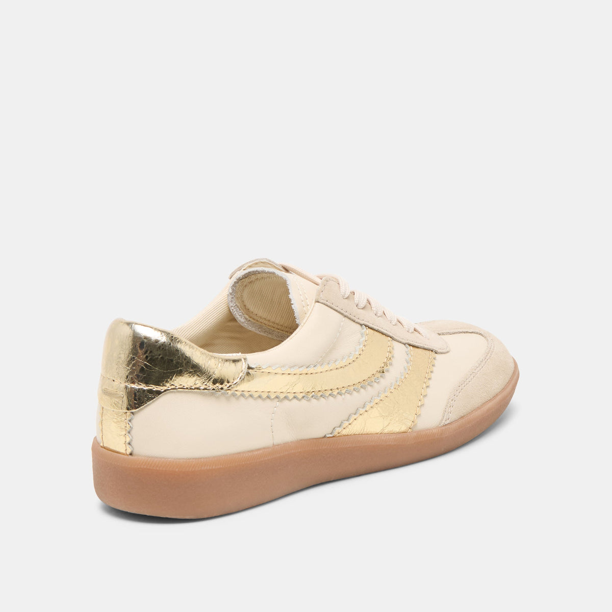 Merit White Gold Leather Sneakers | Dolce Vita