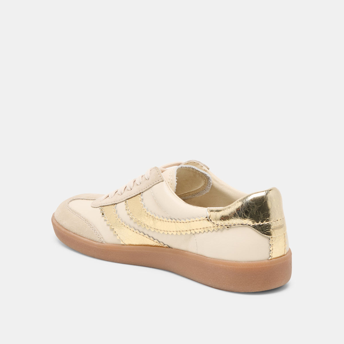 Merit White Gold Leather Sneakers | Dolce Vita