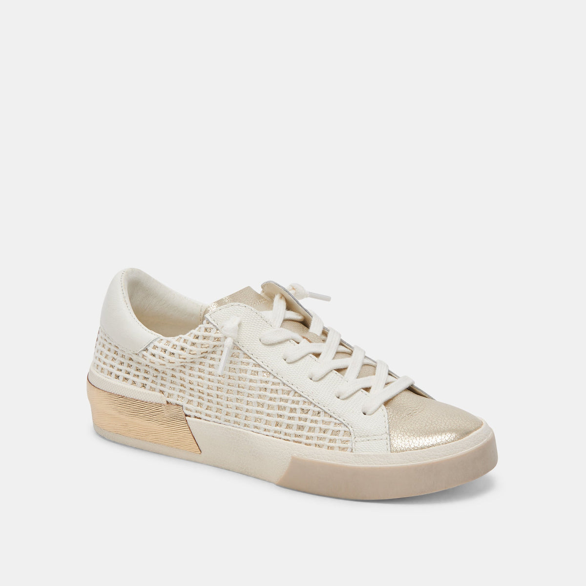 Zina Bone Gold Woven Wide Sneakers | Dolce Vita