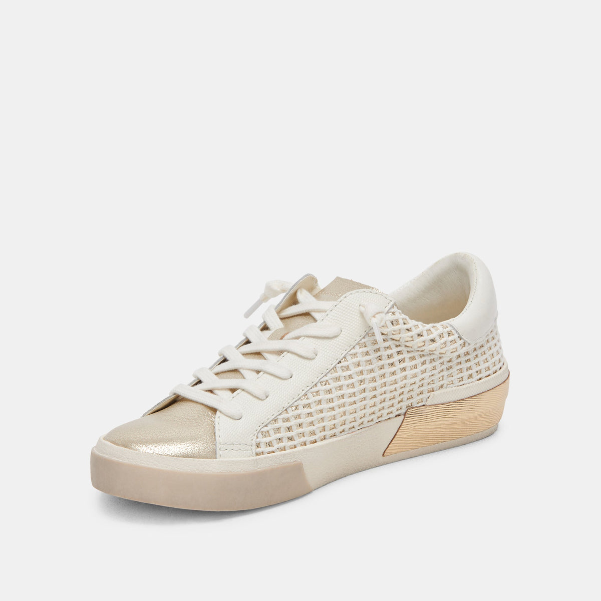 Zina Bone Gold Woven Wide Sneakers | Dolce Vita