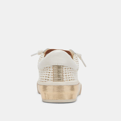 Zina Bone Gold Woven Wide Sneakers | Dolce Vita