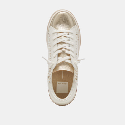 Zina Bone Gold Woven Wide Sneakers | Dolce Vita