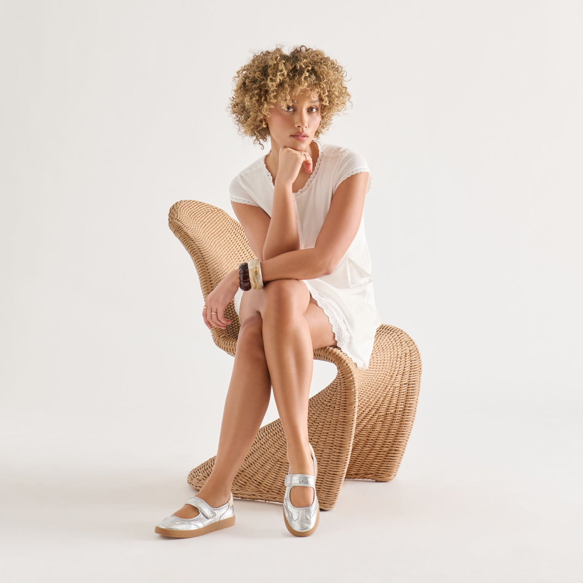Nanet Silver Leather Sneakers | Dolce Vita
