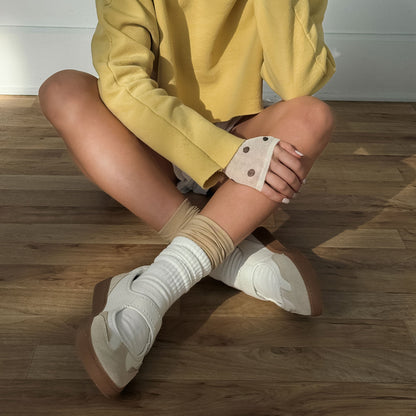 Nanet Ivory Multi Leather Sneakers | Dolce Vita
