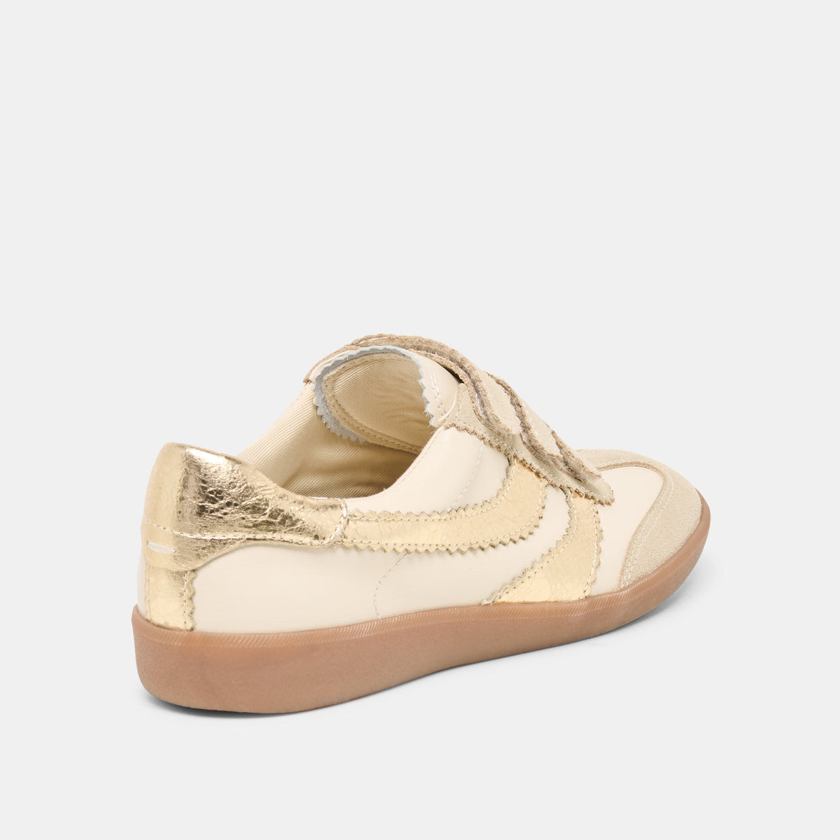 Merit Velcro White Gold Leather Sneakers | Dolce Vita