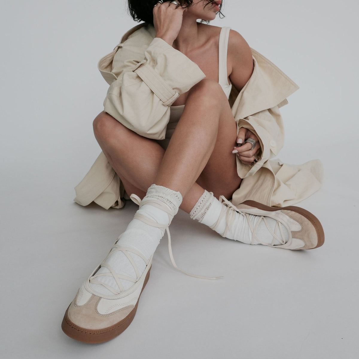 Nyomie Ivory Multi Leather Sneakers | Dolce Vita