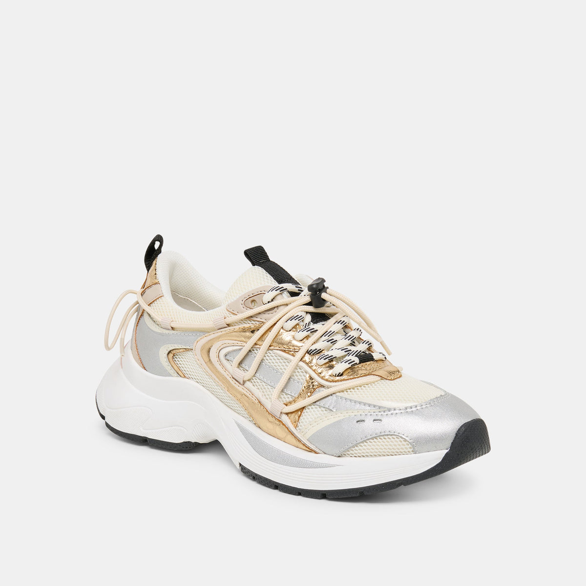 Selmar Silver Gold Leather Sneakers | Dolce Vita