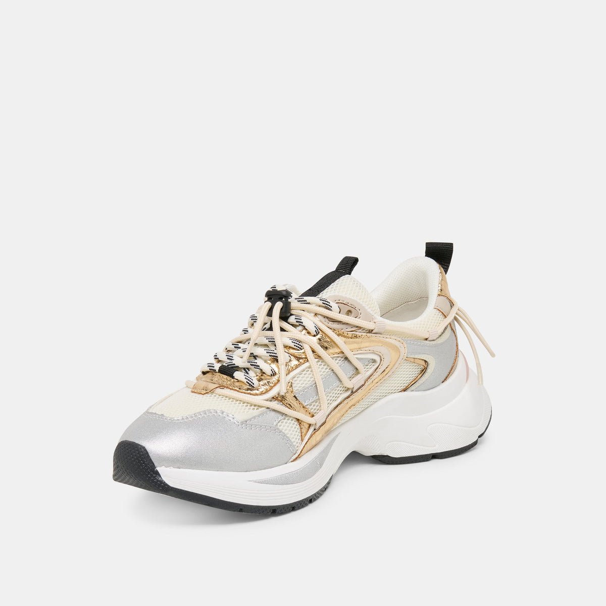 Selmar Silver Gold Leather Sneakers | Dolce Vita