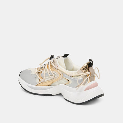 Selmar Silver Gold Leather Sneakers | Dolce Vita