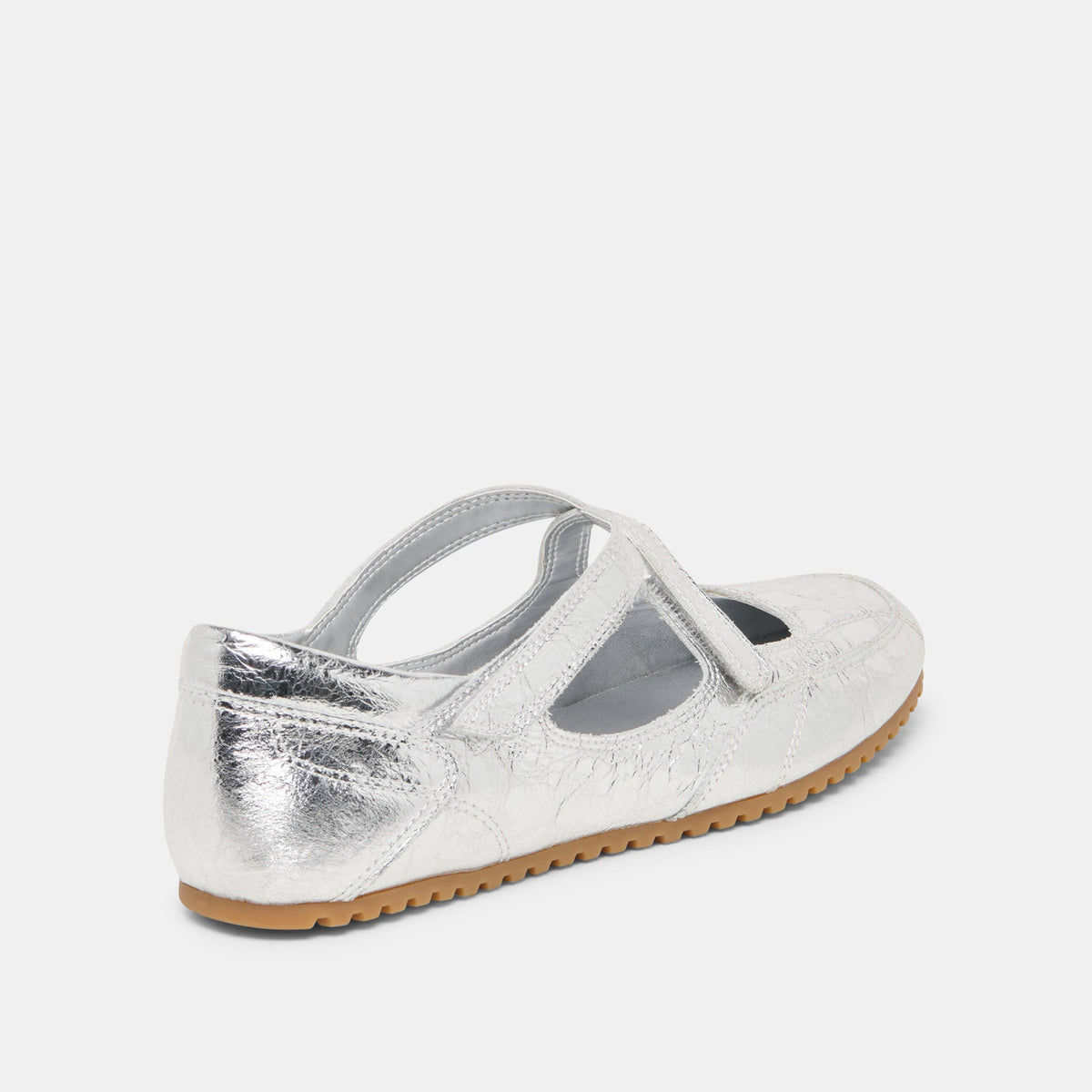 YONO Silver Distressed Leather Ballet Sneaker Flats | Dolce Vita