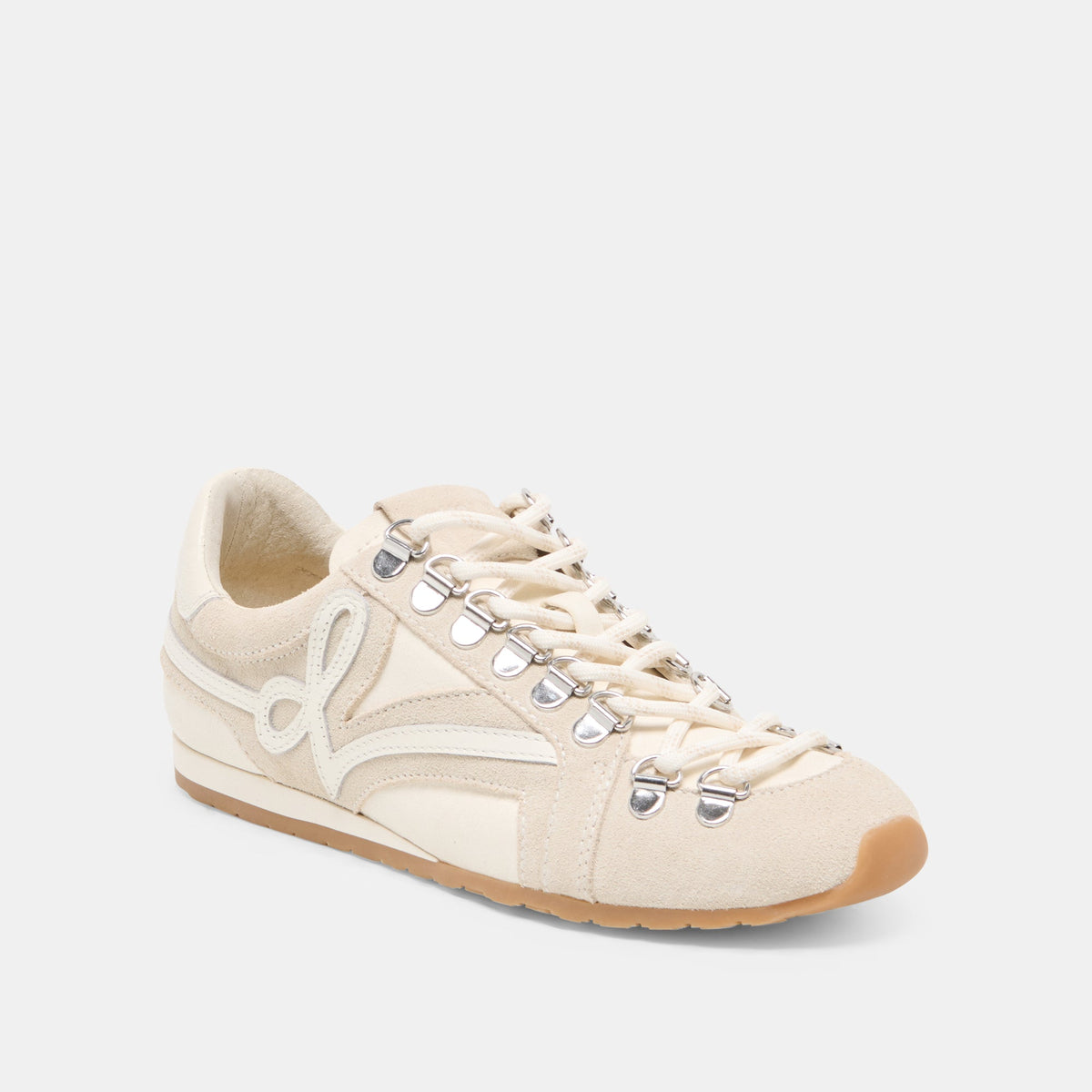 DEACON Ivory Suede Lace-Up Sneakers | Dolce Vita