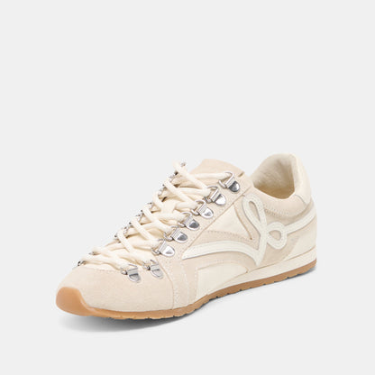 DEACON Ivory Suede Lace-Up Sneakers | Dolce Vita