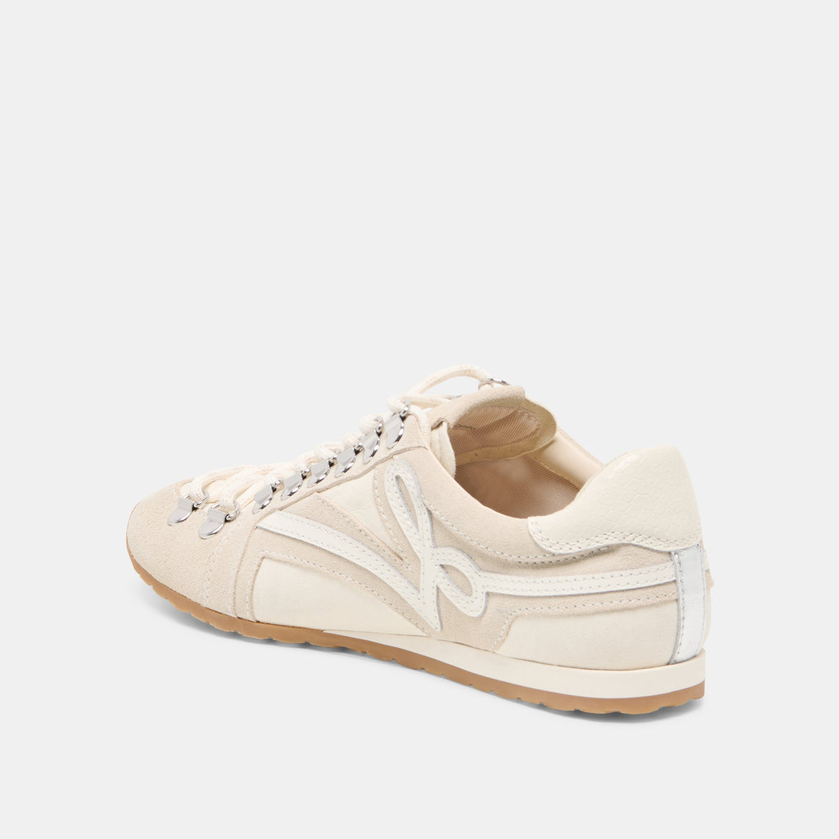 DEACON Ivory Suede Lace-Up Sneakers | Dolce Vita