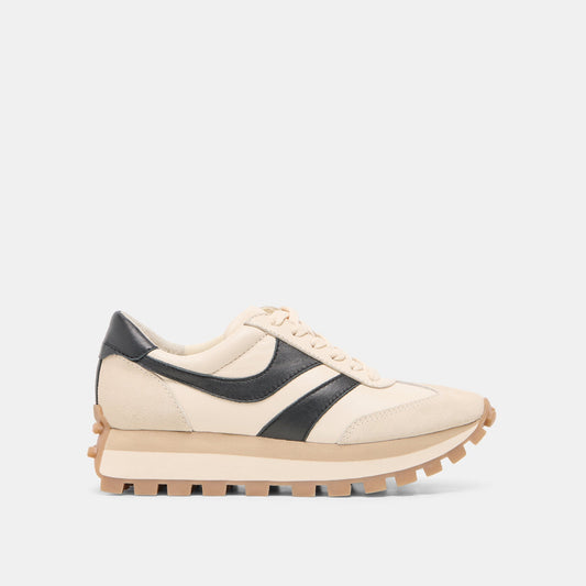 TRESA White Black Leather Platform Sneakers | Dolce Vita