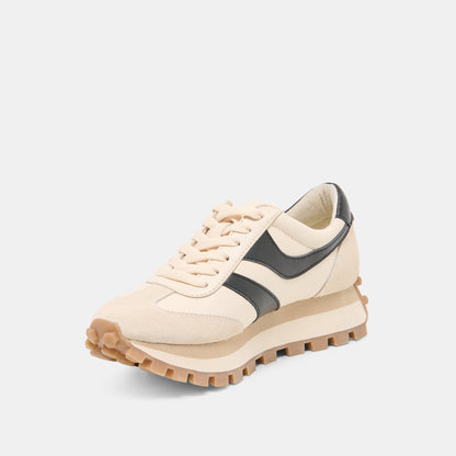 TRESA White Black Leather Platform Sneakers | Dolce Vita
