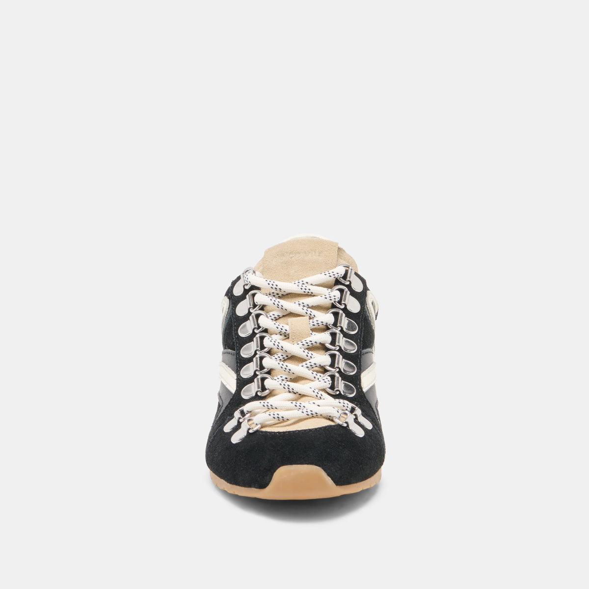 DEACON Black White Suede Lace-Up Sneakers | Dolce Vita