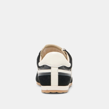 DEACON Black White Suede Lace-Up Sneakers | Dolce Vita