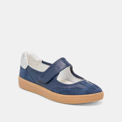NANET Dk Navy Suede Mary-Jane Ballet Sneakers | Dolce Vita
