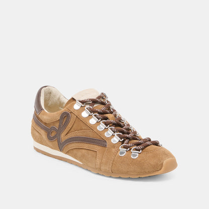 DEACON Lt Brown Suede Lace-Up Sneakers | Dolce Vita