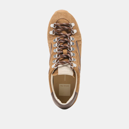 DEACON Lt Brown Suede Lace-Up Sneakers | Dolce Vita