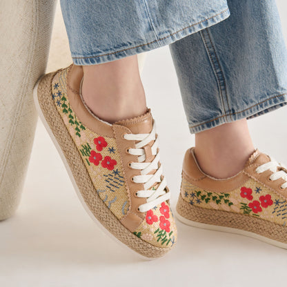 Azalia Sand Floral Raffia Heels | Dolce Vita