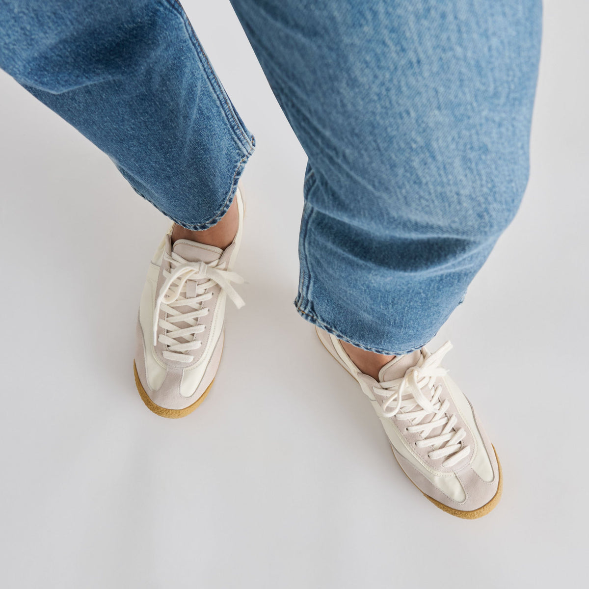 Sariya White Nylon Sneakers | Dolce Vita