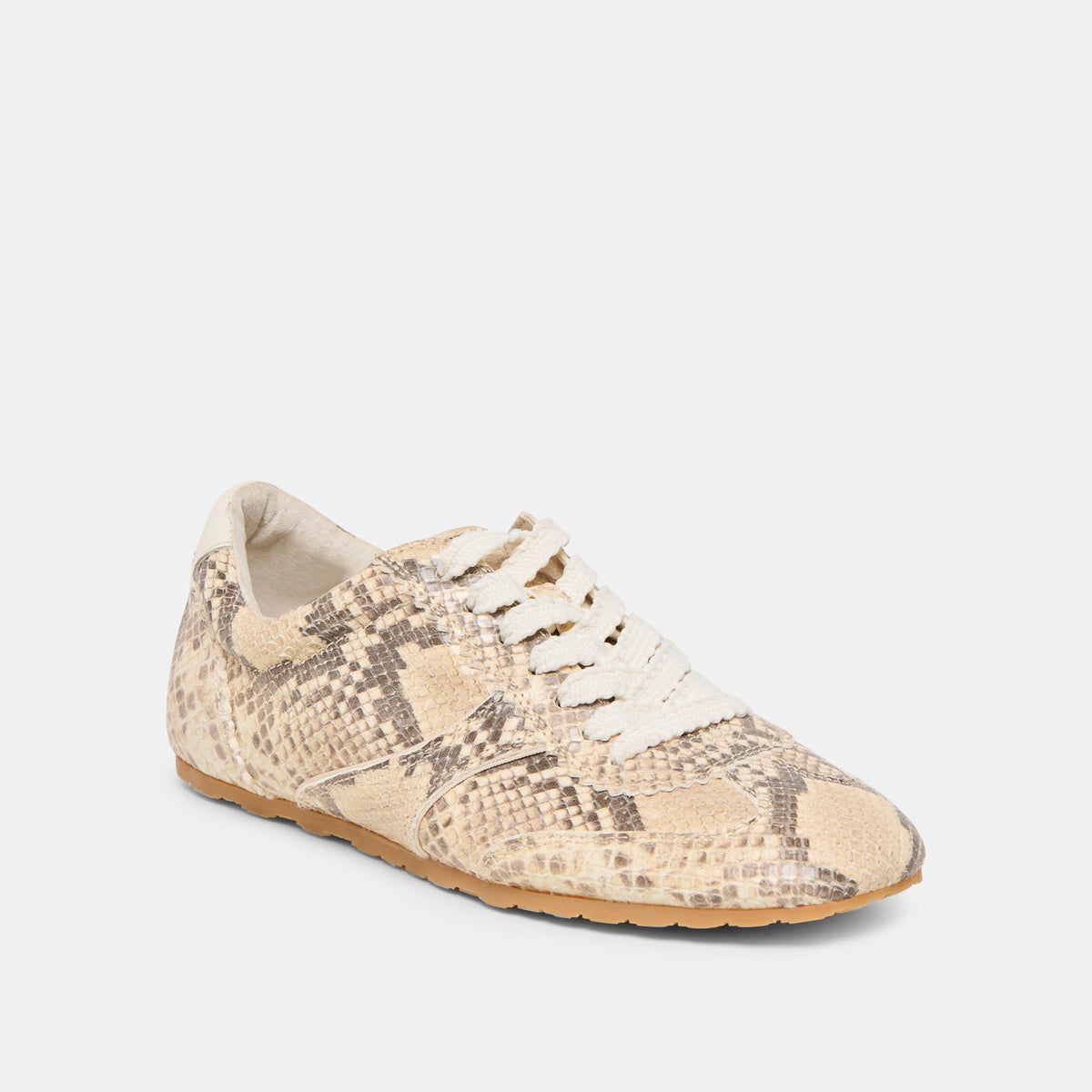 Dorie Natural Snake Embossed Leather Sneakers | Dolce Vita