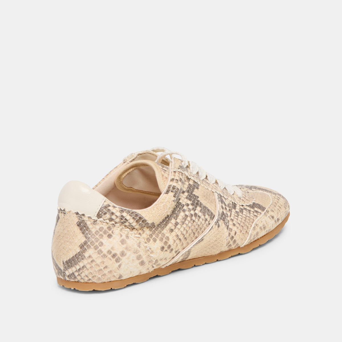 Dorie Natural Snake Embossed Leather Sneakers | Dolce Vita