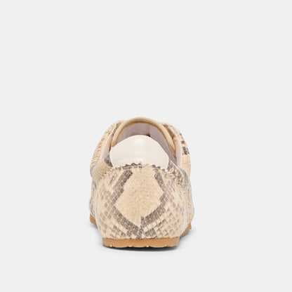 Dorie Natural Snake Embossed Leather Sneakers | Dolce Vita