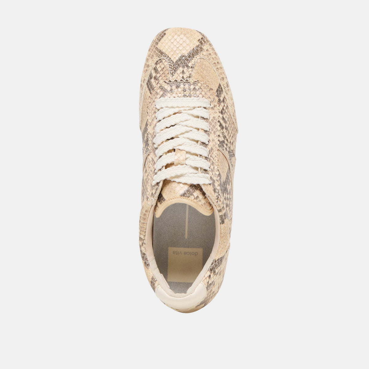 Dorie Natural Snake Embossed Leather Sneakers | Dolce Vita