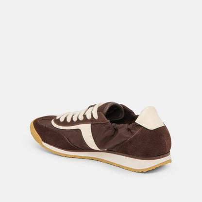 Sariya Dk Brown Nylon Sneakers | Dolce Vita