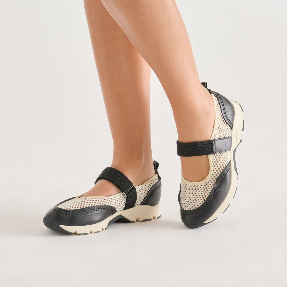 Seline White Black Mesh Sneakers | Dolce Vita