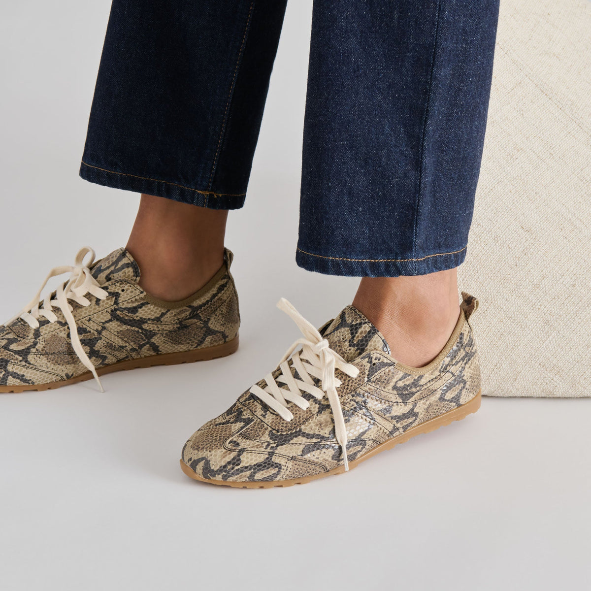 Viper Snake Print Embossed Leather Sneakers | Dolce Vita