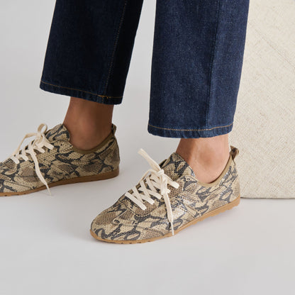Viper Snake Print Embossed Leather Sneakers | Dolce Vita