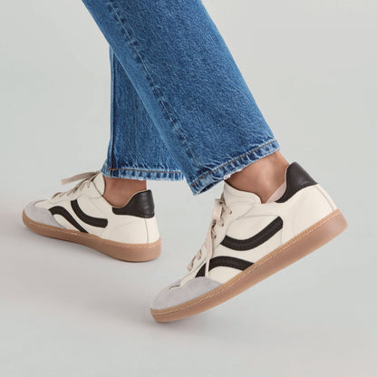 Rebel White Black Leather Sneakers | Dolce Vita