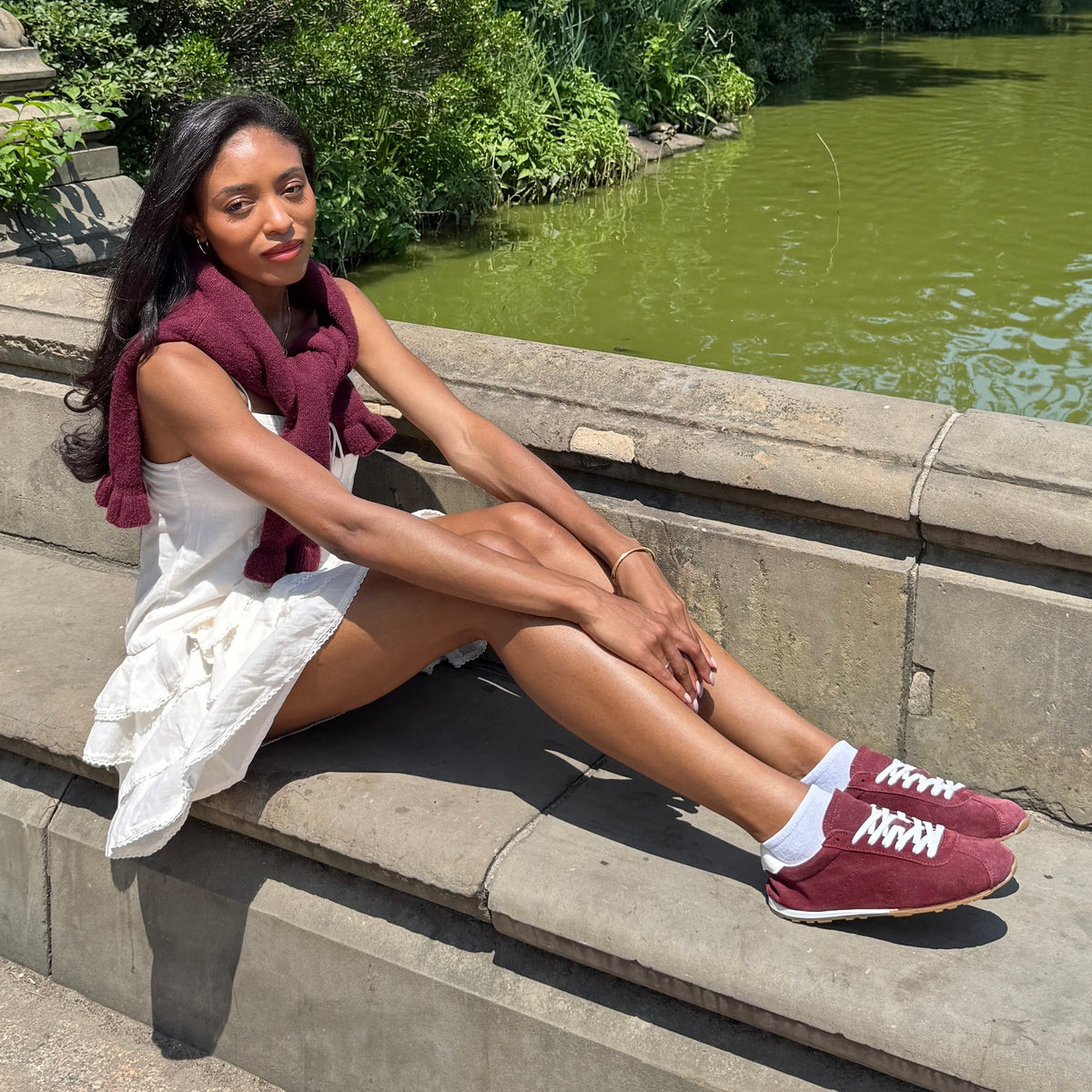 Serina Burgundy Suede Sneakers | Dolce Vita