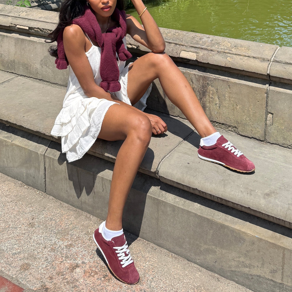 Serina Burgundy Suede Sneakers | Dolce Vita