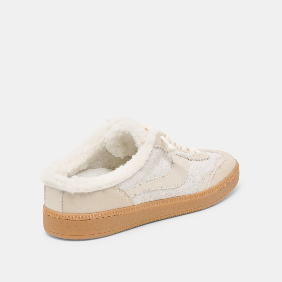 Notice Slide Plush Off White Crackled Leather Sneakers | Dolce Vita