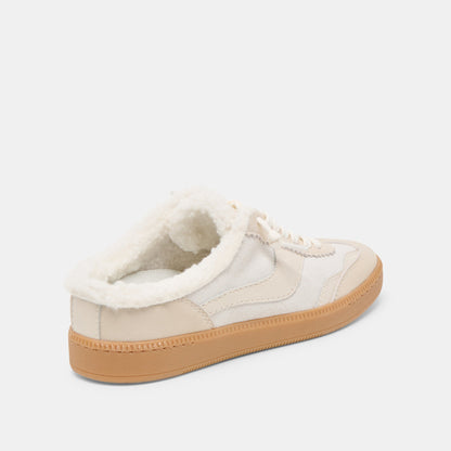 Notice Slide Plush Off White Crackled Leather Sneakers | Dolce Vita