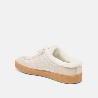 Notice Slide Plush Off White Crackled Leather Sneakers | Dolce Vita