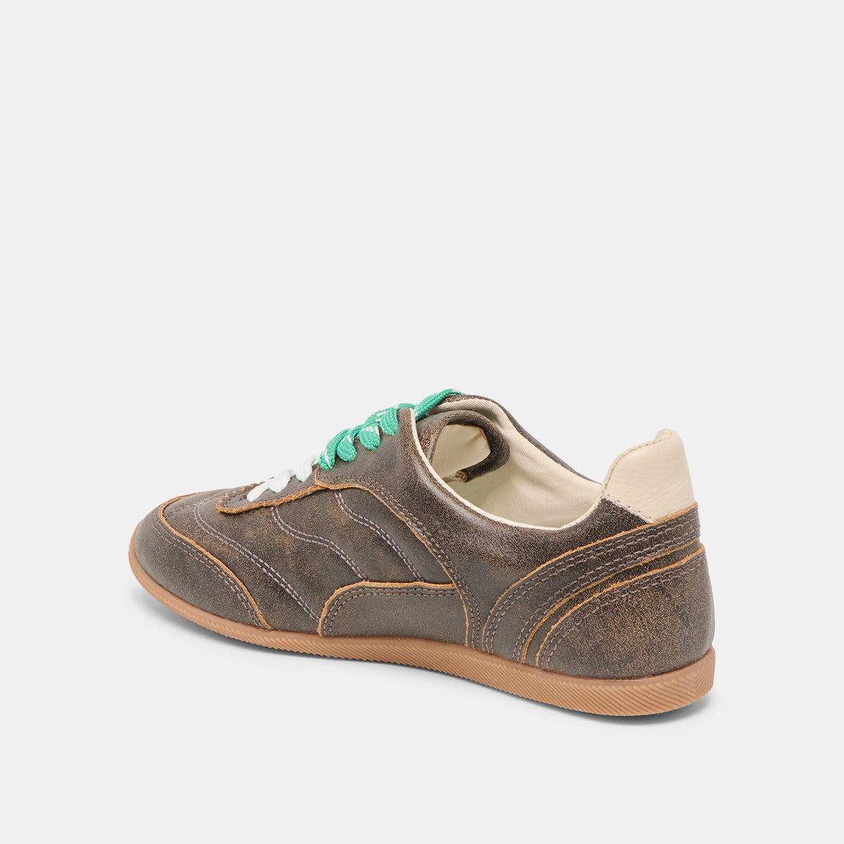 Laini Brown Distressed Leather Sneakers | Dolce Vita