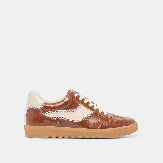 NOTICE STITCH SNEAKERS COGNAC CROCO EMBOSSED LEATHER
 – Dolce Vita | Dolce Vita