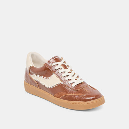 NOTICE STITCH SNEAKERS COGNAC CROCO EMBOSSED LEATHER
 – Dolce Vita | Dolce Vita