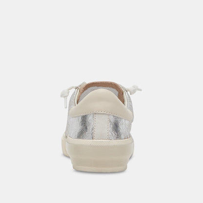 Zina Sneakers Chrome Distressed Leather | Chrome Leather Sneakers
 – Dolce Vita | Dolce Vita